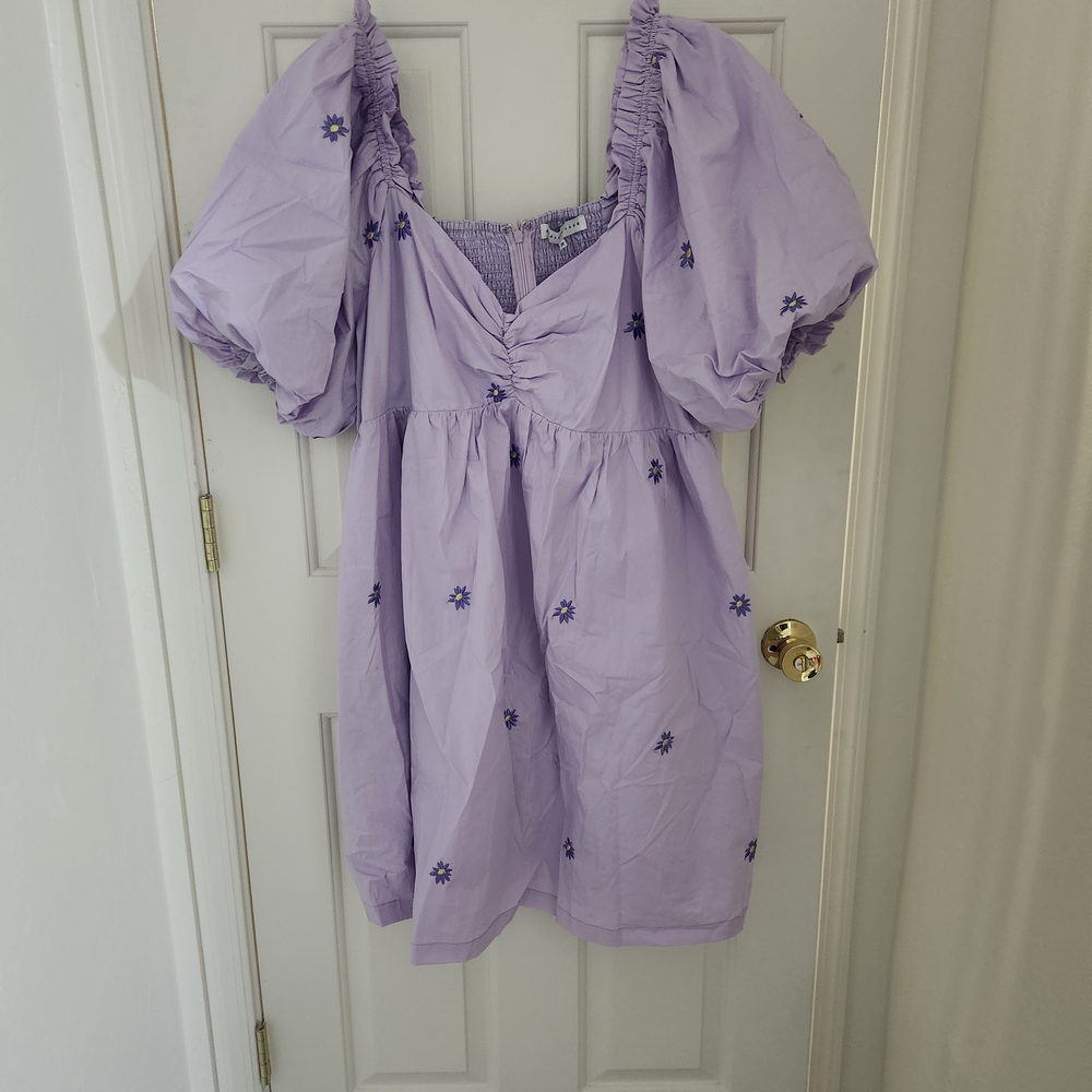 Endless Rose Lilac Dress with Puff Sleeves
